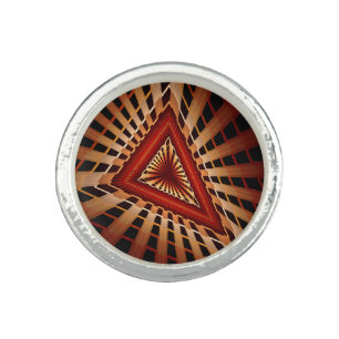 3D Fantasy Network Modern Fractal Graphic Design Ring