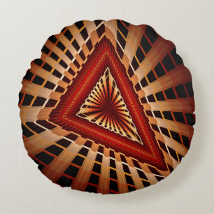 3D Fantasy Network Modern Fractal Graphic Design Round Pillow