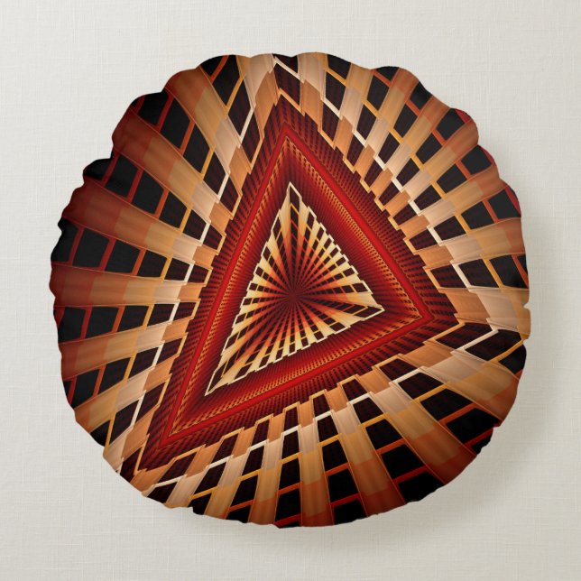 3D Fantasy Network Modern Fractal Graphic Design Round Pillow (Front)