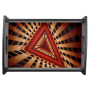 3D Fantasy Network Modern Fractal Graphic Design Serving Tray