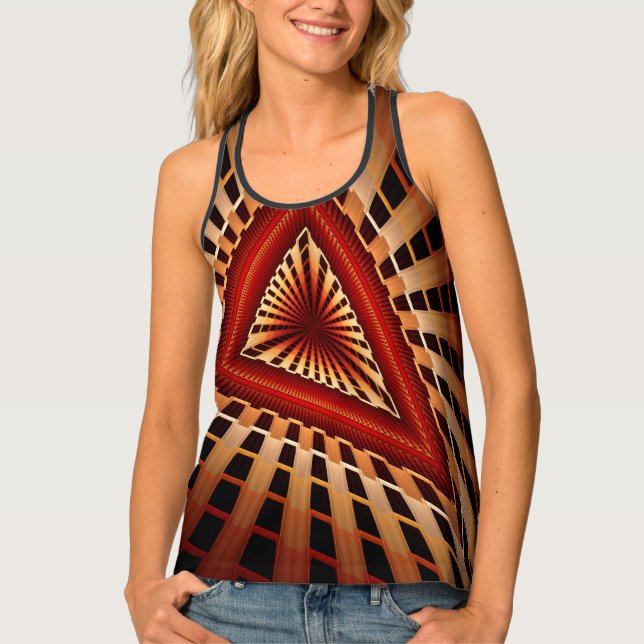 3D Fantasy Network Modern Fractal Graphic Design Tank Top (Front)