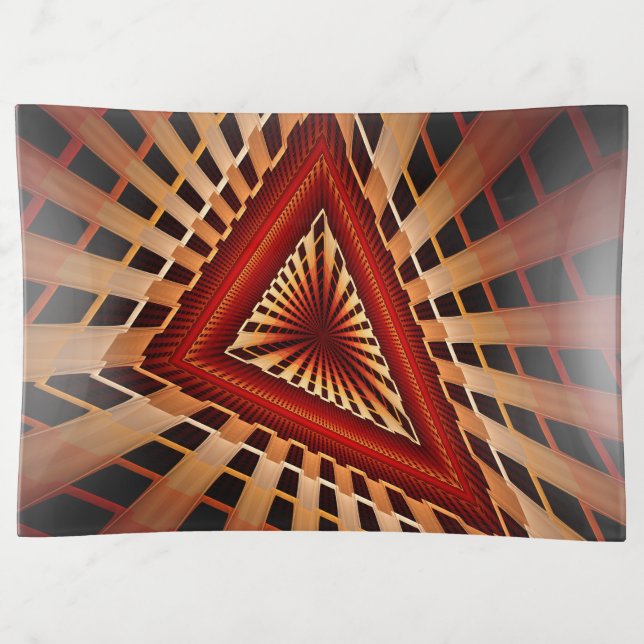 3D Fantasy Network Modern Fractal Graphic Design Trinket Tray (Front)