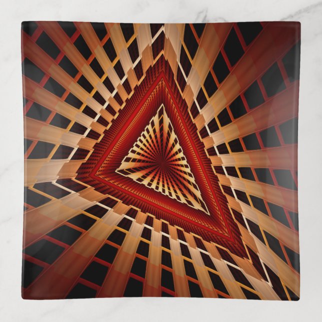 3D Fantasy Network Modern Fractal Graphic Design Trinket Tray (Front)