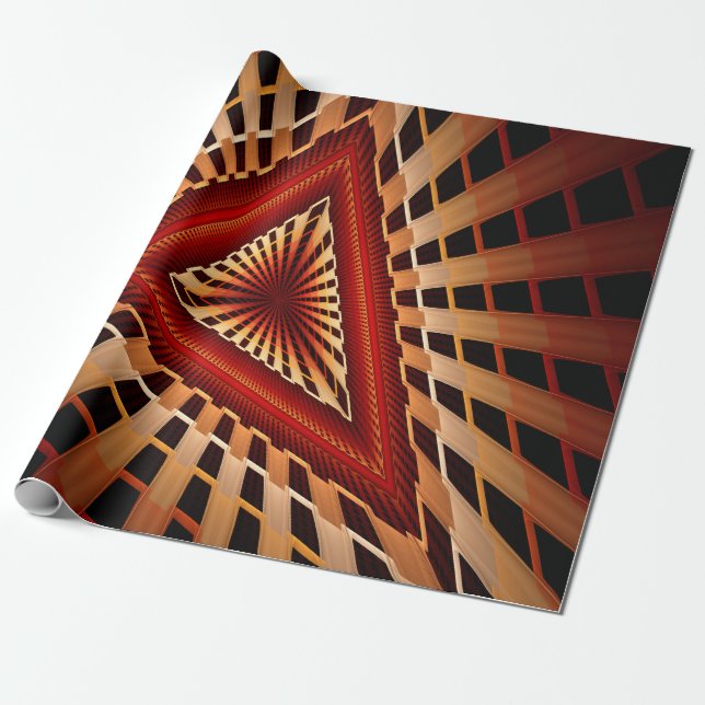 3D Fantasy Network Modern Fractal Graphic Design Wrapping Paper (Unrolled)