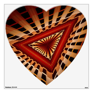 3D Fantasy Network Modern Fractal Graphic Heart Wall Decal