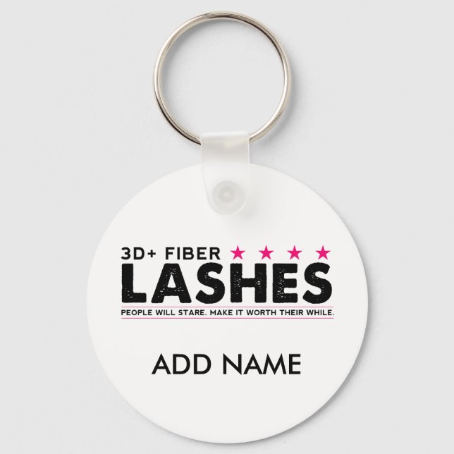 3d Fiber Lashes Personalized Keychain (Front)