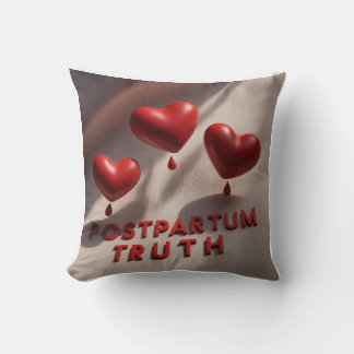3D Floating Hearts & Tears: Balance of Emotion Throw Pillow