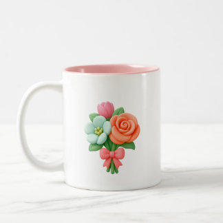 3D Floral Bouquet Mug with Bow