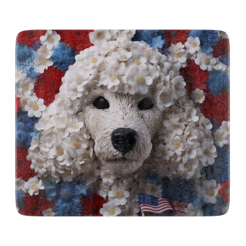3D Floral Patriotic Poodle Cutting Board