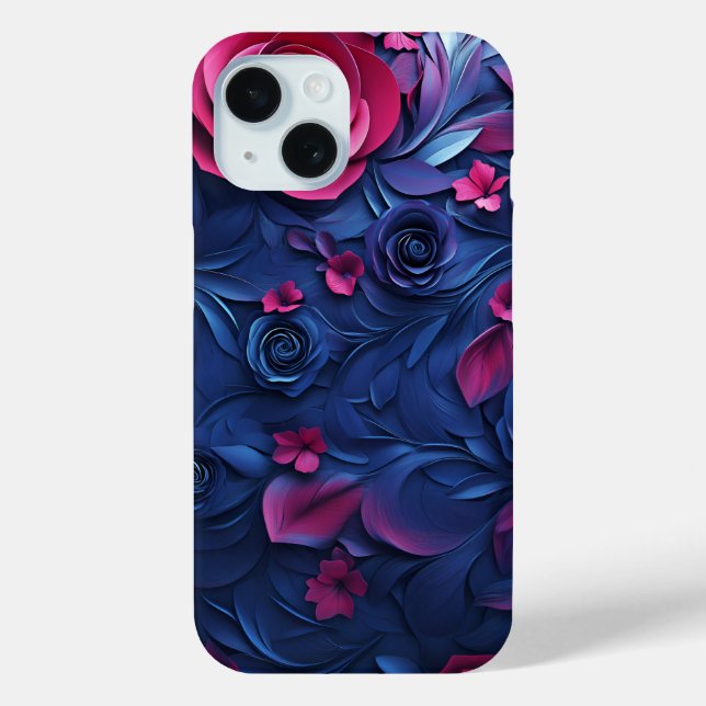 3d floral texture phone case (Back)