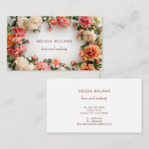 3D Floral Wreath Greenery Business Card