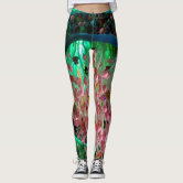 Multi Colored Floral Abstract Tentacle Swirl Artsy Leggings