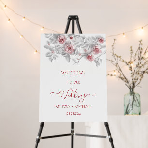 3D Flowers Roses Wedding Welcome Foam Board