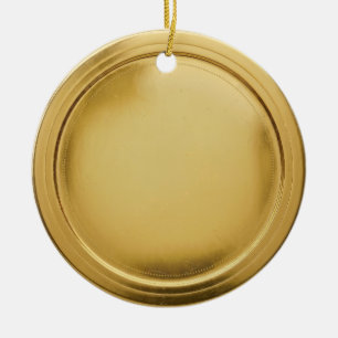 3D Foil Seal Elegant Excellence Award Medal Gold Ceramic Ornament