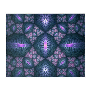 3D Fractal Art Abstract Pattern Blue Purple Pink