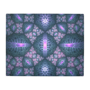 3D Fractal Art Abstract Pattern Blue Purple Pink