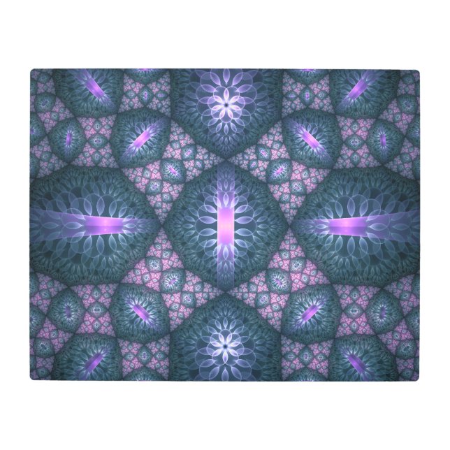 3D Fractal Art Abstract Pattern Blue Purple Pink (Front)