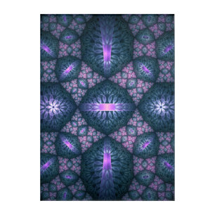 3D Fractal Art Abstract Pattern Blue Purple Pink