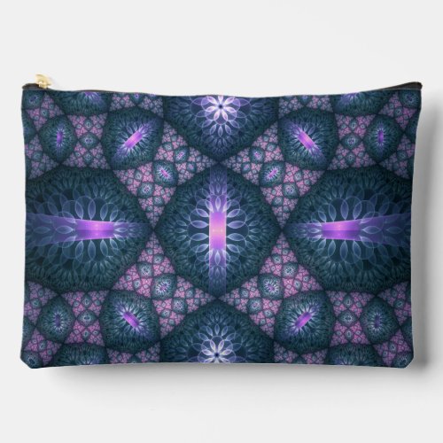 3D Fractal Art Abstract Pattern Blue Purple Pink Accessory Pouch