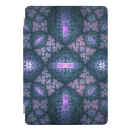 3D Fractal Art Abstract Pattern Blue Purple Pink iPad Pro Cover