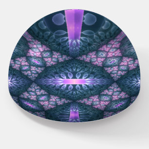 3D Fractal Art Abstract Pattern Blue Purple Pink Paperweight