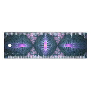 3D Fractal Art Abstract Pattern Blue Purple Pink Ruler