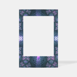 3D Fractal Art Abstract Pattern Blue Purple Pink Selfie Frame