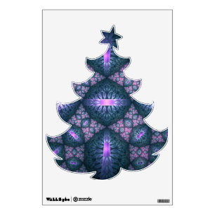 3D Fractal Art Abstract Pattern Blue Purple Pink Wall Decal