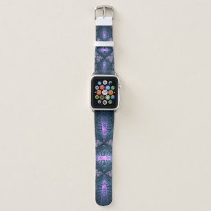 3D Fractal Art Pattern Turquoise Purple Pink Apple Watch Band