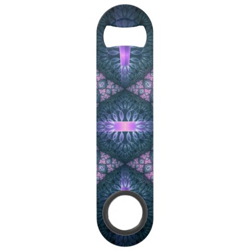 3D Fractal Art Pattern Turquoise Purple Pink Bar Key