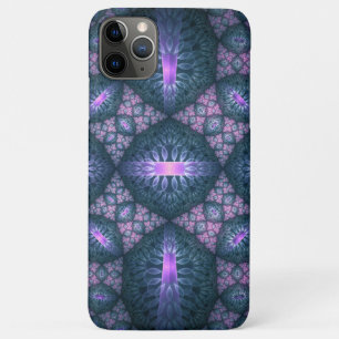 3D Fractal Art Pattern Turquoise Purple Pink iPhone 11 Pro Max Case