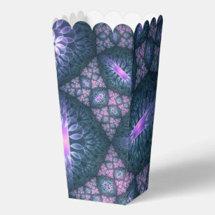 3D Fractal Art Pattern Turquoise Purple Pink Favor Boxes