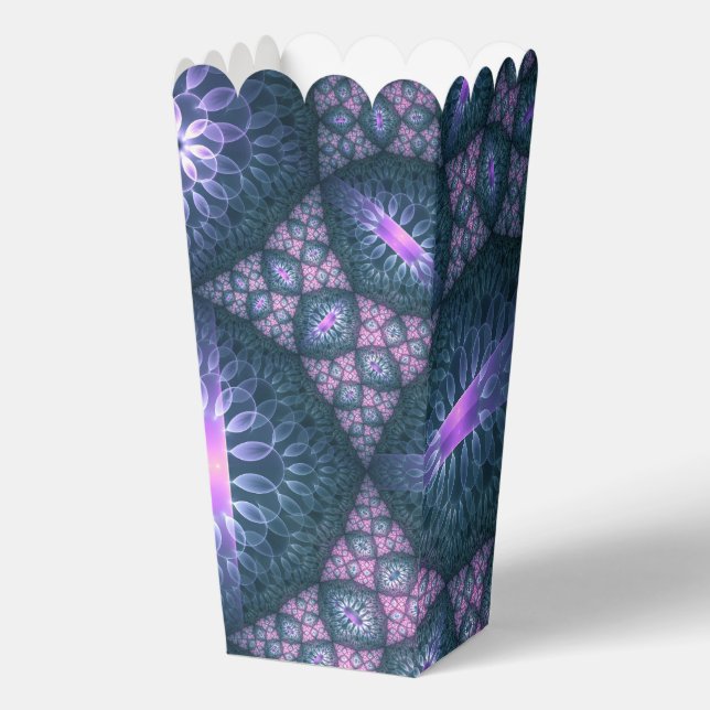 3D Fractal Art Pattern Turquoise Purple Pink Favor Boxes (Front)