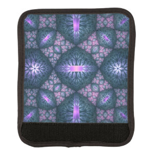 3D Fractal Art Pattern Turquoise Purple Pink Luggage Handle Wrap