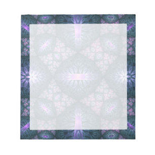 3D Fractal Art Pattern Turquoise Purple Pink Notepad