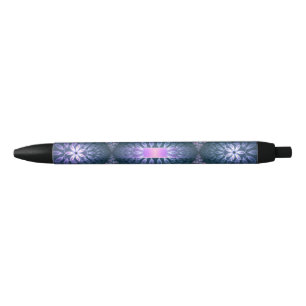 3D Fractal Art Pattern Turquoise Purple Pink Pen