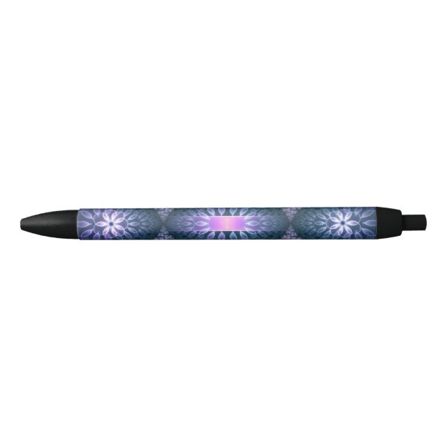 3D Fractal Art Pattern Turquoise Purple Pink Pen (Front)