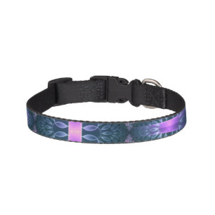 3D Fractal Art Pattern Turquoise Purple Pink Pet Collar