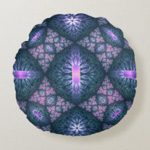3D Fractal Art Pattern Turquoise Purple Pink