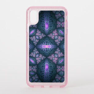 3D Fractal Art Pattern Turquoise Purple Pink Speck iPhone XS Max Case