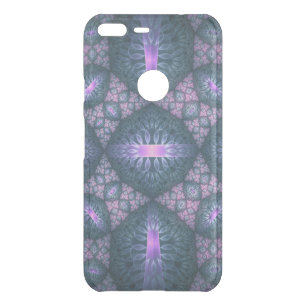 3D Fractal Art Pattern Turquoise Purple Pink Uncommon Google Pixel XL Case