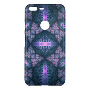 3D Fractal Art Pattern Turquoise Purple Pink Uncommon Google Pixel XL Case