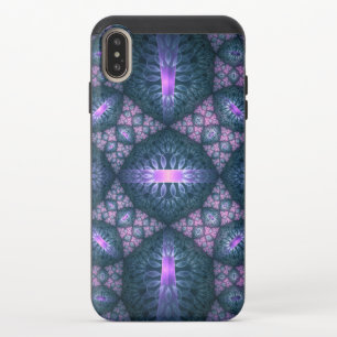 3D Fractal Art Pattern Turquoise Purple Pink iPhone XS Max Slider Case