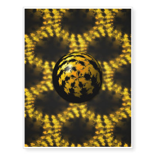 3d Fractal Ball Temporary Tattoos