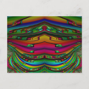 ~ 3D Fractal Design Pattern ~ Multicolour Postcard