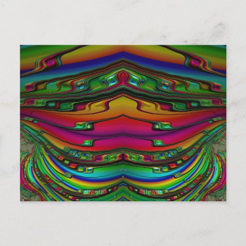  3D Fractal Design Pattern  Multicolour Postcard