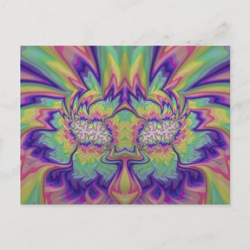  3D Fractal Design Pattern  Multicolour Postcard