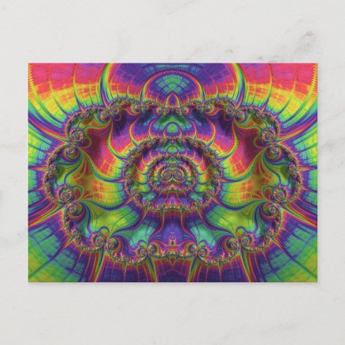  3D Fractal Design Pattern  Multicoloured Postcard
