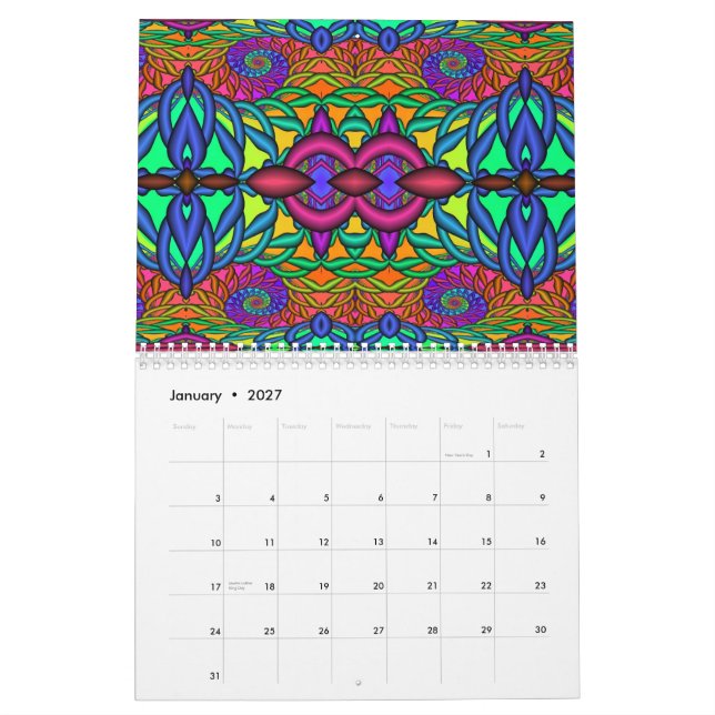 3D Fractals 2012 Calendar (Jan 2027)