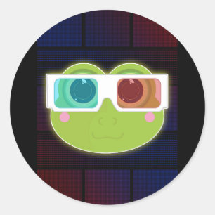 3D Frog Classic Round Sticker